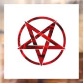 Rode Duivel Pentagram Raamsticker (Vel 2)