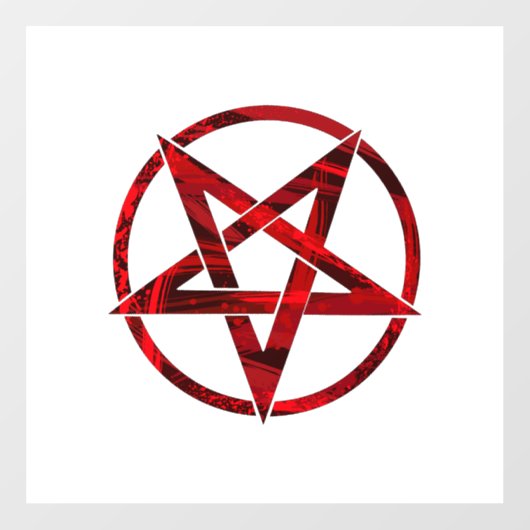 Rode Duivel Pentagram Raamsticker (Vel)