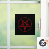 Rode Duivel Pentagram Raamsticker (Huis)