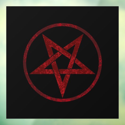 Rode Duivel Pentagram Raamsticker (Vel 3)