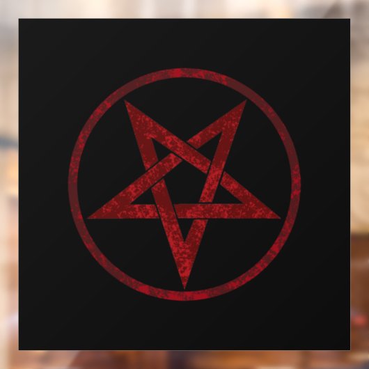 Rode Duivel Pentagram Raamsticker (Vel 2)