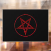 Rode Duivel Pentagram Raamsticker (Vel 2)