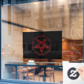 Rode Duivel Pentagram Raamsticker (Cafe Raam)