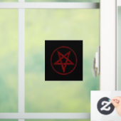 Rode Duivel Pentagram Raamsticker (Huis)