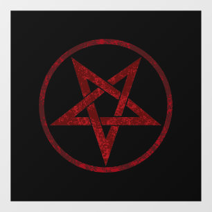 Rode Duivel Pentagram Raamsticker