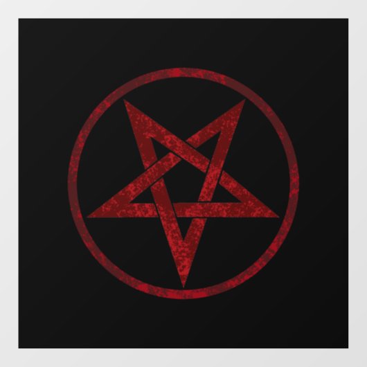 Rode Duivel Pentagram Raamsticker (Vel)
