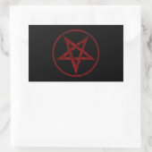 Rode Duivel Pentagram Rechthoekige Sticker (Tas)