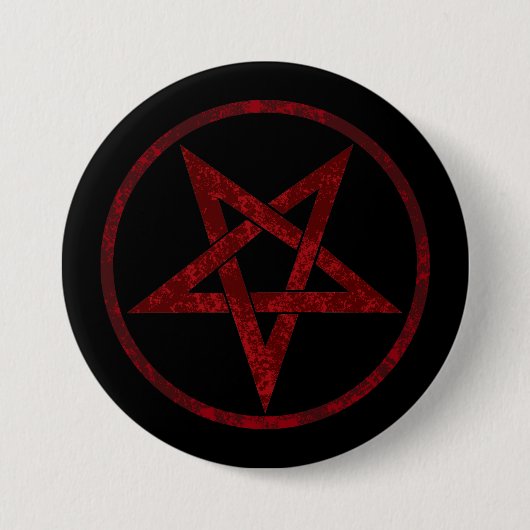 Rode Duivel Pentagram Ronde Button 7,6 Cm (Voorkant)