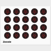 Rode Duivel Pentagram Ronde Sticker (Vel)