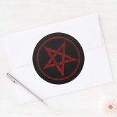 Rode Duivel Pentagram Ronde Sticker (Envelop)