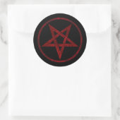Rode Duivel Pentagram Ronde Sticker (Tas)