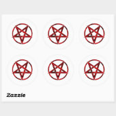 Rode Duivel Pentagram Ronde Sticker (Vel)