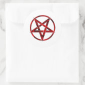 Rode Duivel Pentagram Ronde Sticker (Tas)
