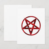 Rode Duivel Pentagram RSVP Kaartje (Voorkant / Achterkant)