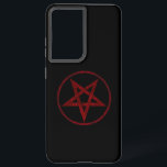Rode Duivel Pentagram Samsung Galaxy Hoesje<br><div class="desc">Rode,  omgekeerde,  gestructureerde pentagram in cirkel,  op zwarte achtergrond. Occulte symbool. 666</div>
