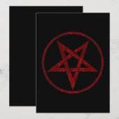 Rode Duivel Pentagram Save The Date (Voorkant / Achterkant)