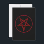 Rode Duivel Pentagram Save The Date<br><div class="desc">Rood,  omgekeerd,  gestructureerd pentagram in cirkel,  op zwarte achtergrond. Occult symbool. 666</div>