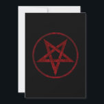Rode Duivel Pentagram Save The Date<br><div class="desc">Rood,  omgekeerd,  gestructureerd pentagram in cirkel,  op zwarte achtergrond. Occult symbool. 666</div>