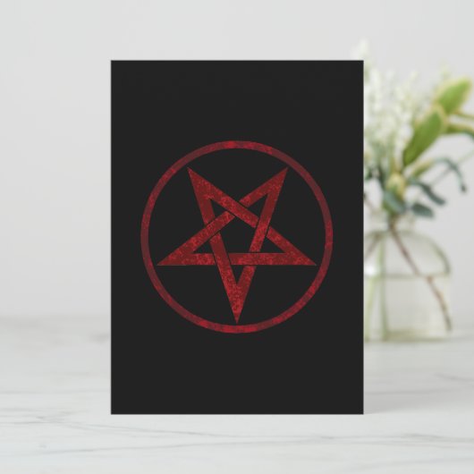 Rode Duivel Pentagram Save The Date (Staand voorkant)