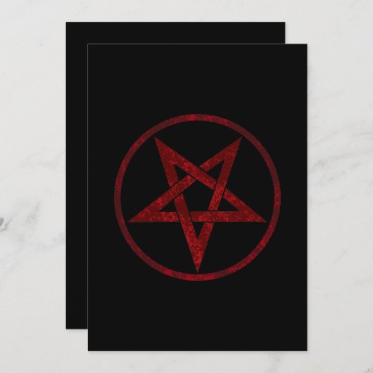 Rode Duivel Pentagram Save The Date (Voorkant / Achterkant)
