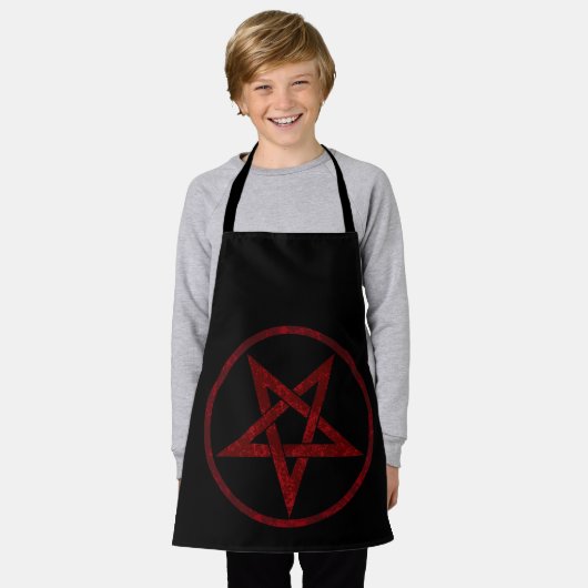 Rode Duivel Pentagram Schort (Gedragen)