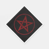 Rode Duivel Pentagram Servet (Hoek)