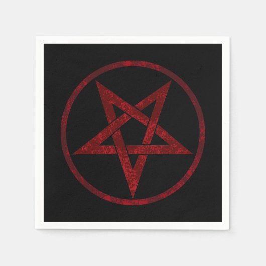 Rode Duivel Pentagram Servet (Voorkant)