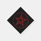 Rode Duivel Pentagram Servet (Hoek)