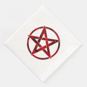 Rode Duivel Pentagram Servet (Hoek)
