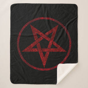 Rode Duivel Pentagram Sherpa Deken