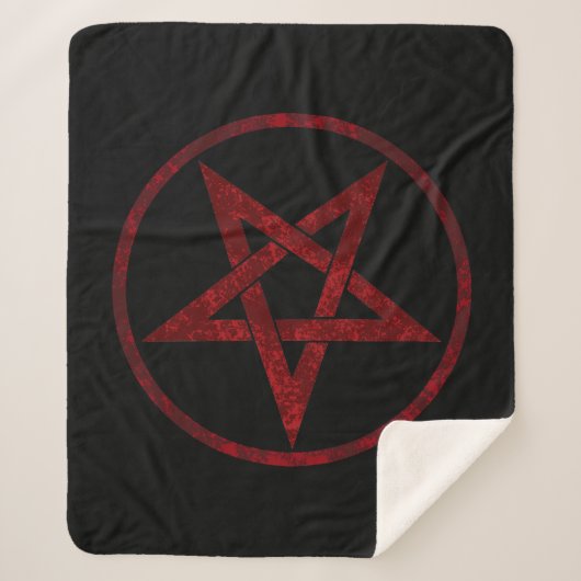 Rode Duivel Pentagram Sherpa Deken (Voorkant)