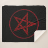Rode Duivel Pentagram Sherpa Deken (Voorkant (horizontaal))