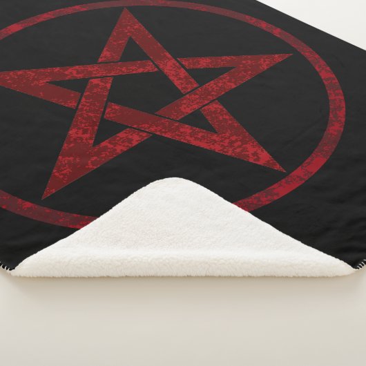 Rode Duivel Pentagram Sherpa Deken (3/4)