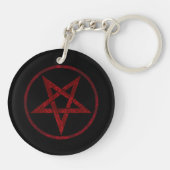 Rode Duivel Pentagram Sleutelhanger (Achterkant)
