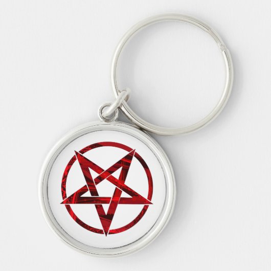 Rode Duivel Pentagram Sleutelhanger (Voorkant)