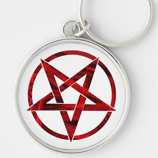 Rode Duivel Pentagram Sleutelhanger (Voorkant)