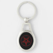 Rode Duivel Pentagram Sleutelhanger (Voorkant)