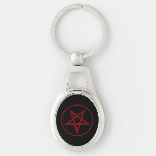 Rode Duivel Pentagram Sleutelhanger (Voorkant)