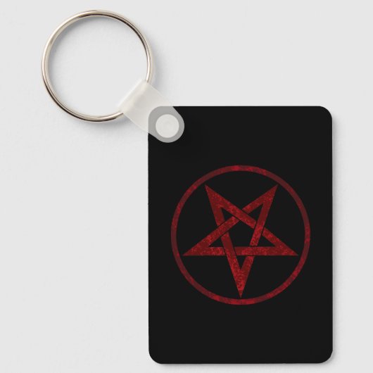 Rode Duivel Pentagram Sleutelhanger (Voorkant)