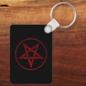 Rode Duivel Pentagram Sleutelhanger (Achterkant)
