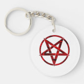 Rode Duivel Pentagram Sleutelhanger (Voorkant)