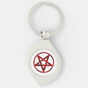Rode Duivel Pentagram Sleutelhanger