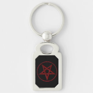 Rode Duivel Pentagram Sleutelhanger