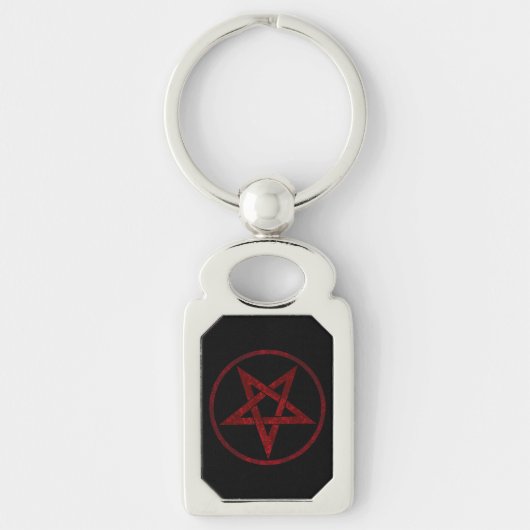 Rode Duivel Pentagram Sleutelhanger (Voorkant)