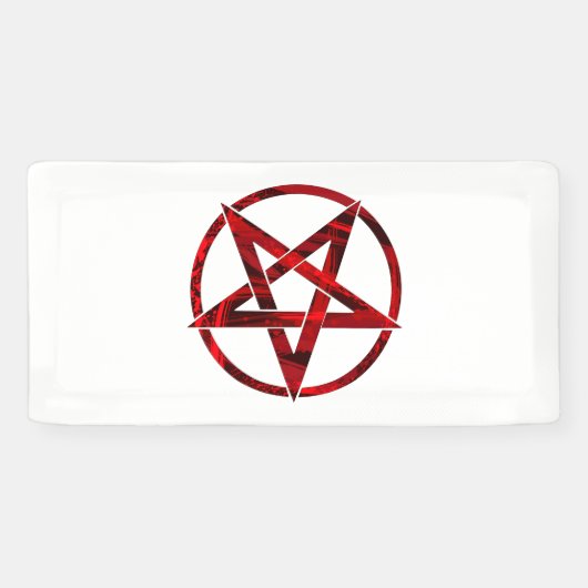 Rode Duivel Pentagram Spandoek (Horizontaal)