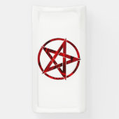 Rode Duivel Pentagram Spandoek (Verticaal)
