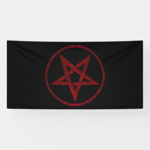 Rode Duivel Pentagram Spandoek