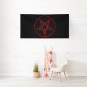 Rode Duivel Pentagram Spandoek (Insitu)