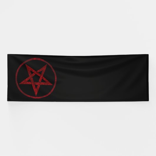 Rode Duivel Pentagram Spandoek (Horizontaal)