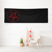 Rode Duivel Pentagram Spandoek (Insitu)